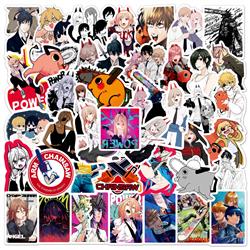 chainsaw man anime waterproof stickers (50pcs a set)