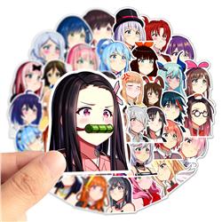 demon slayer kimets anime waterproof stickers (50pcs a set)