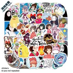 spirited away anime waterproof stickers (50pcs a set)