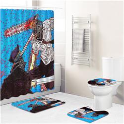 chainsaw man anime shower curtain price for a set of 4 pcs