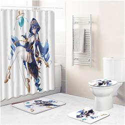 Genshin Impact anime shower curtain price for a set of 4 pcs