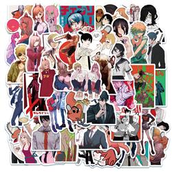 chainsaw man anime waterproof stickers (50pcs a set)