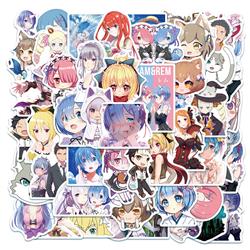 Re Zero Kara Hajimeru Isekai Seikatsu anime waterproof stickers (50pcs a set)