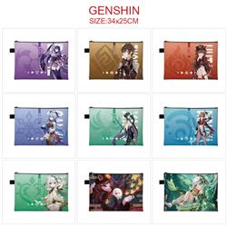 Genshin Impact anime A4 document bag