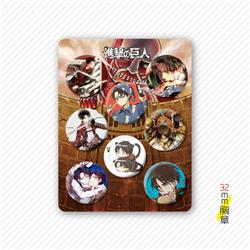 Attack On Titan anime badge 32mm 8 pcs a set