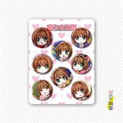 Card Captor Sakura anime badge 32mm 8 pcs a set
