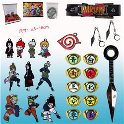 Naruto anime keychain+ring 25 pcs a set