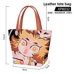 demon slayer kimets anime leather tote bag