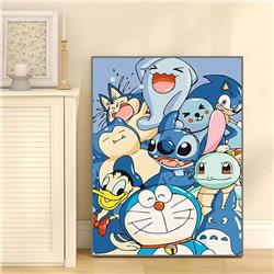 Pokemon anime DIY digital oil painting with frame(boxed)40*50cm