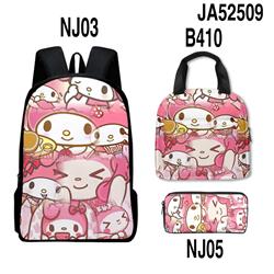 Kuromi anime  backpack+ lunch bag+pencil bag