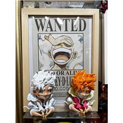 One piece anime figure 9cm+Photo frame(Photo frame does not match base paper)