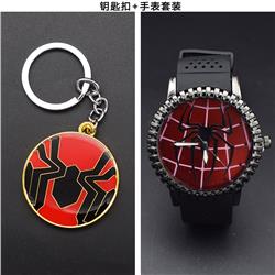 spider man anime watch+keychain set
