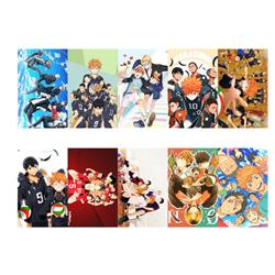 Haikyuu anime crystal card stickers 8.7*5.5cm 10 pcs a set