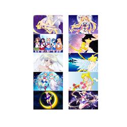Sailor Moon Crystal anime crystal card stickers 8.7*5.5cm 10 pcs a set