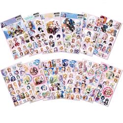 sword art online anime beautifully stickers pack of 12, 21*12cm