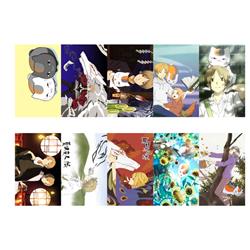 natsume yuujinchou anime crystal card stickers 8.7*5.5cm 10 pcs a set