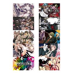 Danganronpa anime crystal card stickers 8.7*5.5cm 10 pcs a set
