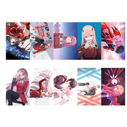 Darling In The Franxx anime crystal card stickers 8.7*5.5cm 10 pcs a set