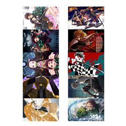 demon slayer kimets anime crystal card stickers 8.7*5.5cm 10 pcs a set