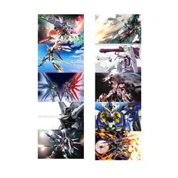 Gundam anime crystal card stickers 8.7*5.5cm 10 pcs a set