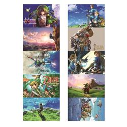 The Legend of Zelda anime  crystal card stickers 8.7*5.5cm 10 pcs a set