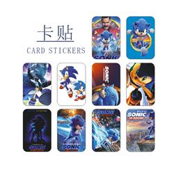 Sonic anime crystal card stickers 8.7*5.5cm 10 pcs a set