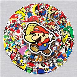 Super Mario anime waterproof stickers (53pcs a set)