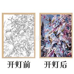 Gundam anime light painting A4(21cm*28.5cm)