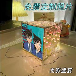 Detective Conan anime DIY Rubik's Cube Tulip Lamp 21 flowers(pink/blue)