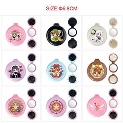 card captor sakura anime multi functional small mirror and comb 5 pcs a set