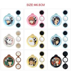Gintama anime multi functional small mirror and comb 5 pcs a set