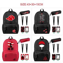 Naruto anime backpack+pencil bag+ID set