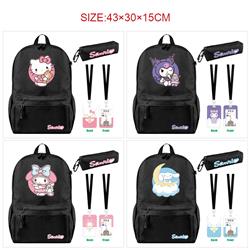 Kuromi anime backpack+pencil bag+ID set