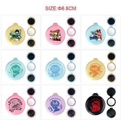 My Hero Academia anime multi functional small mirror and comb 5 pcs a set