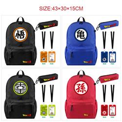 Dragon ball anime backpack+pencil bag+ID set