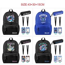 stitch anime backpack+pencil bag+ID set