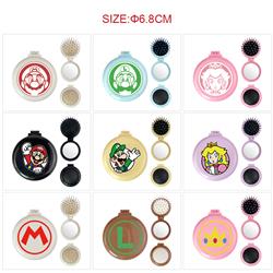 Super Mario anime multi functional small mirror and comb 5 pcs a set