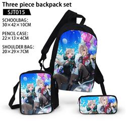 Genshin Impact anime three piece backpack set