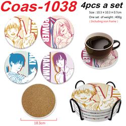 chainsaw man anime coaster 4pcs a set