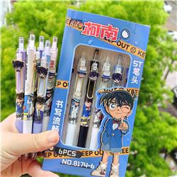 Detective Conan anime neutral pen 0.5mm black 6pcs a set