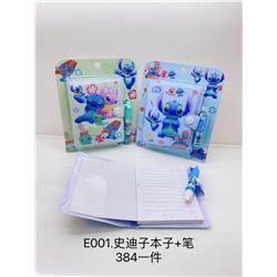 stitch anime notebook with pen set  16 pcs a set