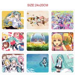 Hatsune Miku anime Mouse pad 24*20cm 5pcs a set