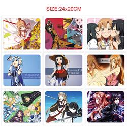 Sword art online anime Mouse pad 24*20cm 5pcs a set