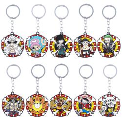 One Piece anime character rotatable keychain