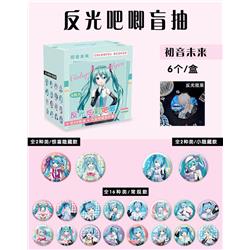 Hatsune Miku anime pin 75mm 6pcs a set