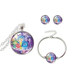 Inside out anime bracelet+earring+necklace