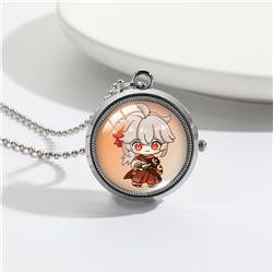 Genshin Impact anime rotating pocket watch