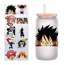 One Piece anime glass cup stickers 10.16*10.16cm