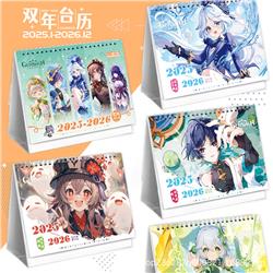 Genshin Impact anime  2025-2026 desk calendar