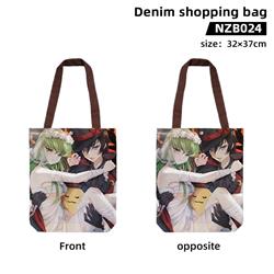 geass anime denim shopping bag 32*37cm